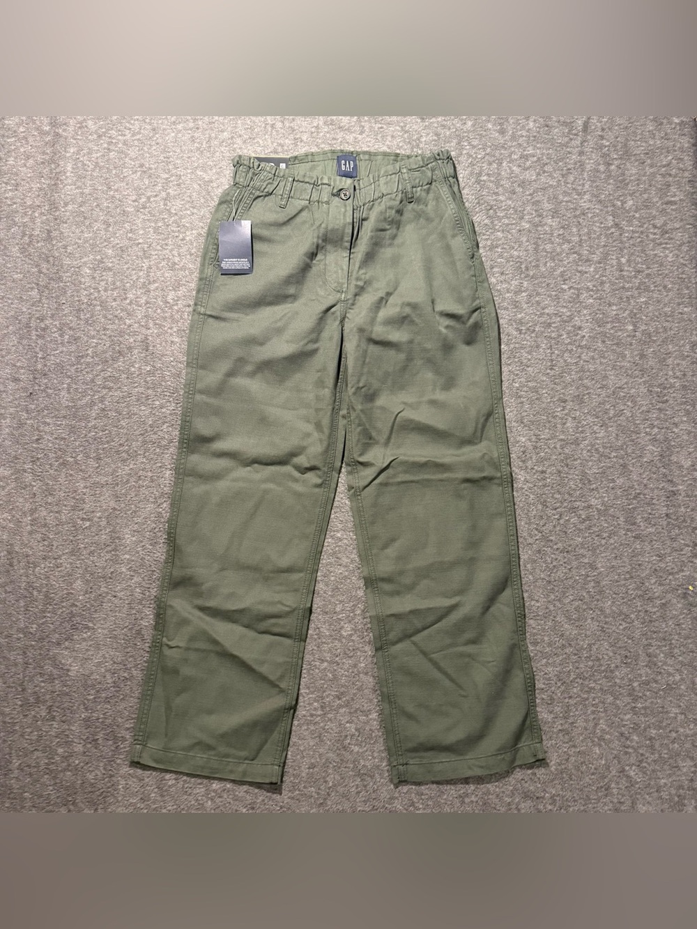 Gap Easy Twill Pants Women’s M Olive Green Wide Leg Cotton Blend Soft Beach NWT